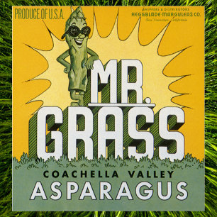 Poster Étiquette de caisse de fruits vintage Mr. Grass As