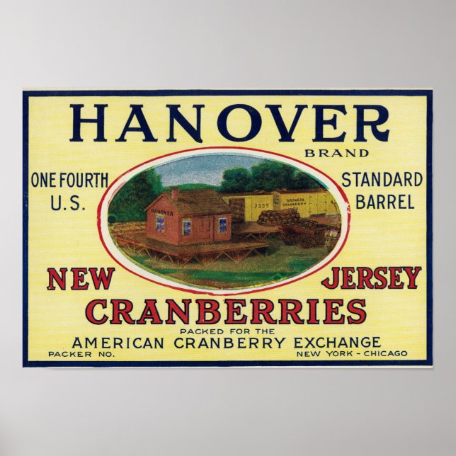 Poster Étiquette de la marque Hanover Cranberry (Devant)