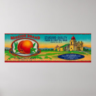 Poster Étiquette de la pêche de mission