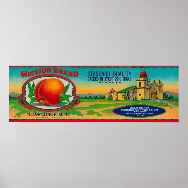 Poster Étiquette de la pêche de mission (Devant)