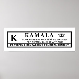 Poster Étiquette de mise en garde de Kamala