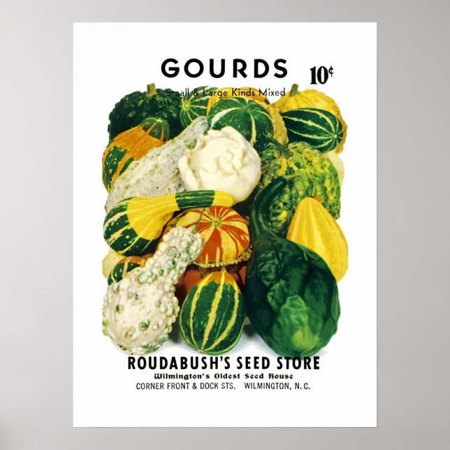 Poster Étiquette de paquets de semences Gourds (Devant)