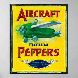 Poster Étiquette de poivre d'avions