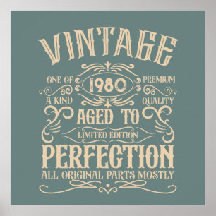 Poster Étiquette de whisky personnalisée pour anniversair