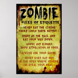 Poster Etiquette de Zombie