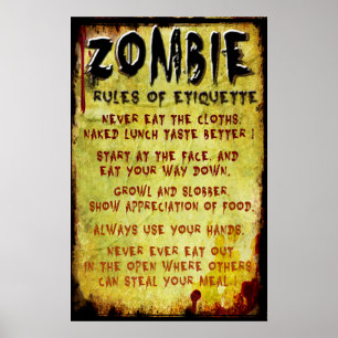 Poster Etiquette de Zombie