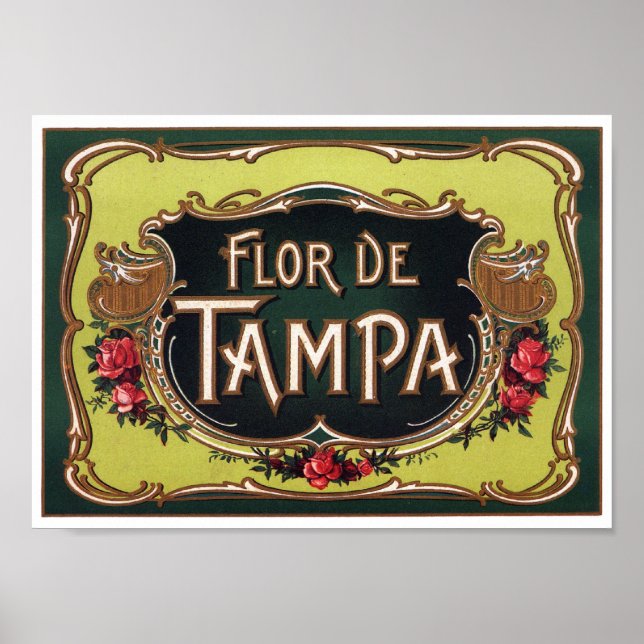 Poster Étiquette Flor de Tampa Cigar (Devant)