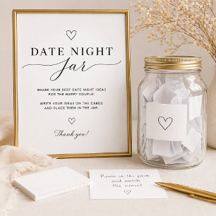Poster Étiquette pour pot de soirée en amoureux, jeu impr