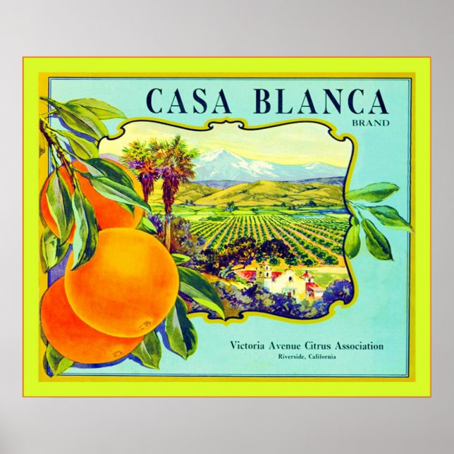 Poster Étiquette vintage Fruit (Devant)