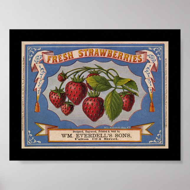 Poster Étiquette Vintage KRW Fruit Crate (Devant)