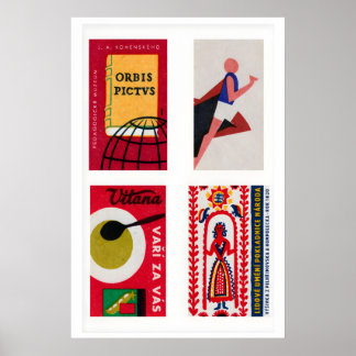 Poster Étiquettes de boîtes d'allumettes tchécoslovaques 