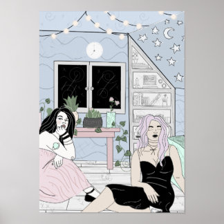 Poster étoile au plafond sombre