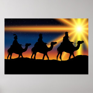 Poster Étoile de Bethléem, le Christ est né,