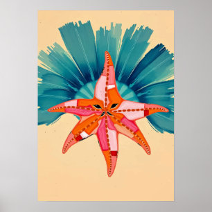 Poster Étoile de mer radieuse Art côtier