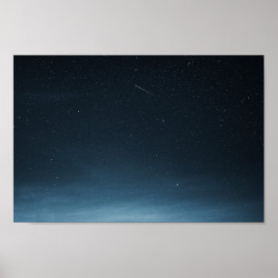 Poster Étoile de tir dans le ciel nocturne sur le Groenla