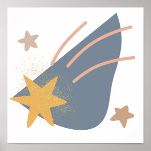 Poster Étoile filante fantaisiste boho,