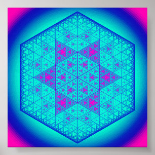 Poster étoile hexagone Sierpinski