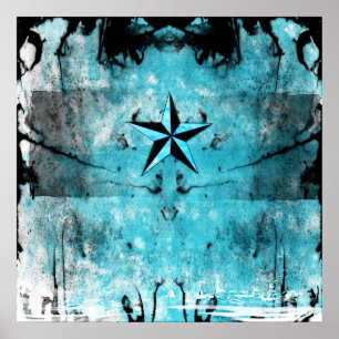 Poster Étoile nautique bleue