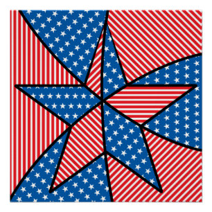 Poster Étoile patriotique américaine