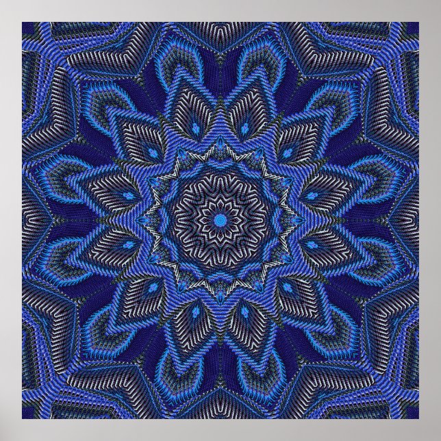 Poster Étoile rayonnante bleu clair (Devant)