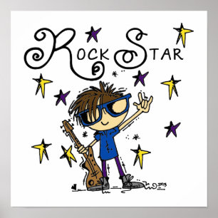 Poster Étoile rock Brunette