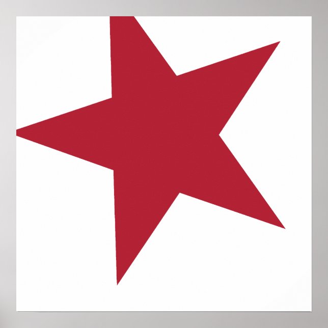 Poster Étoile rouge et blanche (Devant)