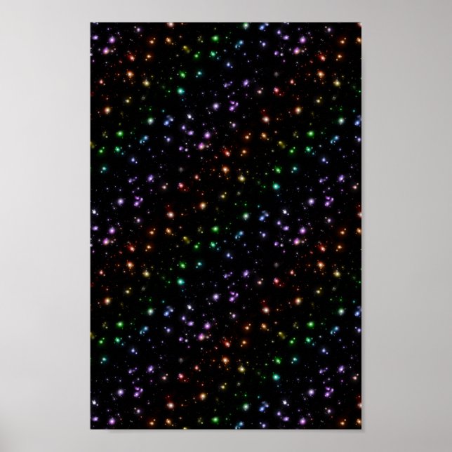 Poster Étoiles Arc-En-Ciel brillantes Dans L'Espace (Devant)
