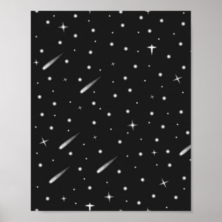 Poster Étoiles dans le ciel nocturne motif