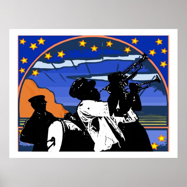 Poster Étoiles de bande de laiton (Devant)