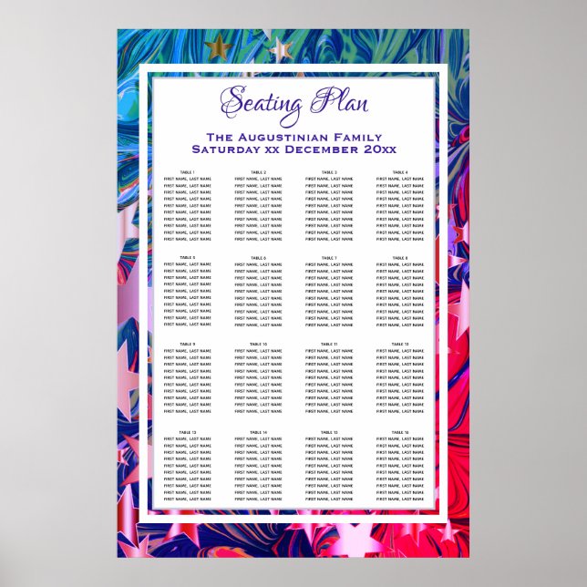 Poster Étoiles de Noël ABSTRAITES 160 places (Devant)