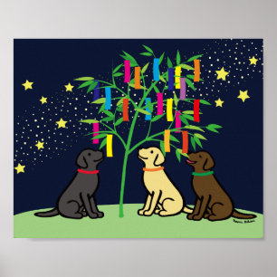 Poster Étoiles de Tanabata labrador retriever et manière