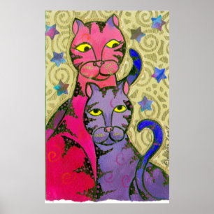 Poster Étoiles du chat N