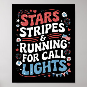 Poster Étoiles Et Bandes Courant Pour Lumières D'appel 4è