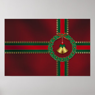 Poster Étoiles et rayures Noël Imprimer