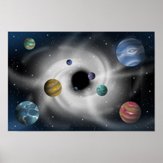 Poster Étoiles et trous noirs.