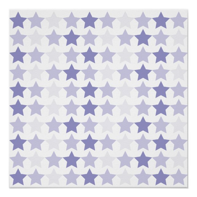 Poster Étoiles Patriotique Blue Ombre (Devant)