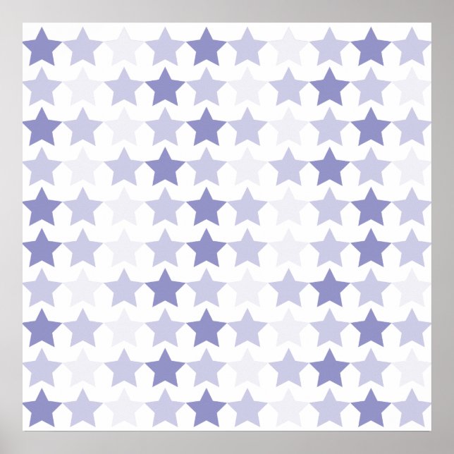 Poster Étoiles Patriotique Blue Ombre (Devant)