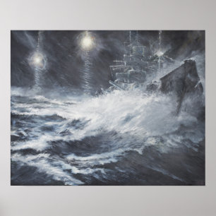 Poster Étonné par bataille de Starshell Scharnhorst de