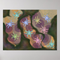 Étranges insectes ronds rampant sur des grains de 