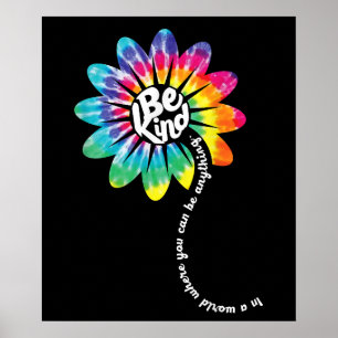 Poster Être comme Super Tie Dye Flower Power Anti-intimid