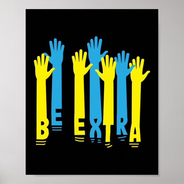 Poster Être Extra-Down Syndrome Sensibilisation Éducation (Devant)