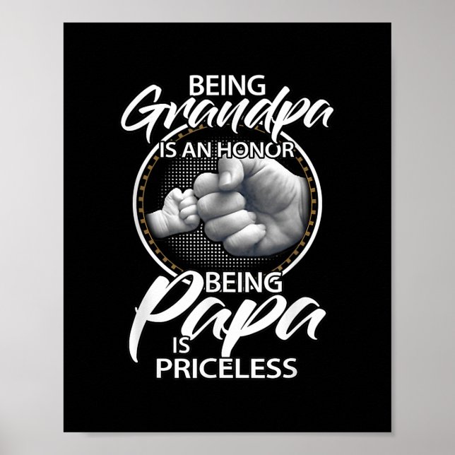 Poster Être Grand-Père Est Un Honneur Être Papa Est Inest (Devant)