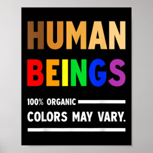 Poster Être Humain 100% Couleurs Organiques Peut Varier L