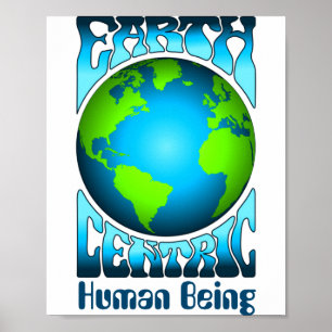 Poster Être Humain Centré sur la Terre Éco Environnement 