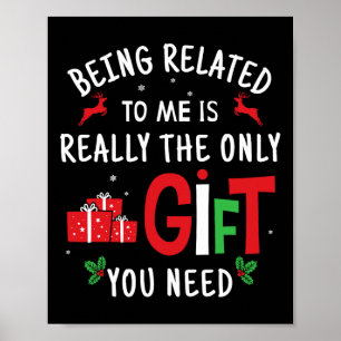 Poster Etre Lié À Moi Drôle Noël Famille Hommes Fils