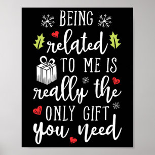 Poster Etre Lié À Moi Drôle Noël Famille Xmas Pa
