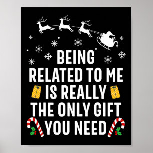 Poster Etre Lié À Moi Drôle Noël Famille Xmas Pa