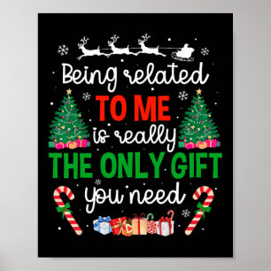 Poster Etre Lié À Moi Drôle Noël Famille Xmas Pa