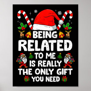 Poster Etre Lié À Moi Drôle Noël Famille Xmas Pa