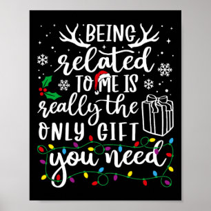Poster Etre Lié À Moi Drôle Noël Famille Xmas Pa